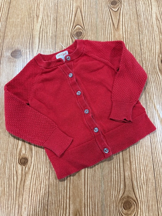 Cat & Jack Other - 4/$20 Cat & Jack Bright Red Knit Cardigan with Buttons Size 2T Cotton Blend